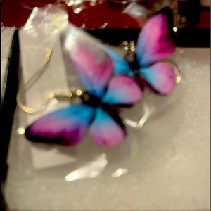 Beautiful silver butterfly earrings fishhook style